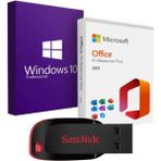Windows 10 + Office 2021 Pro Plus Kurulum Dosyalı - Yazılım Etkinleştirme Anahtarı İçeren USB Bellek 16GB - Siyah - 16 GB