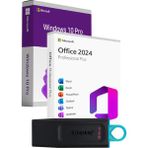 Windows 10 + Office 2024 Pro Plus Kurulum Dosyalı - Yazılım Etkinleştirme Anahtarı İçeren USB Bellek 64GB - Siyah - 64 GB