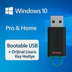 Windows 10 Pro & Home (Sizin seçiminiz) | Bootable Format Flash Bellek USB | 2025 Orijinal Lisans Key Anahtarı Dahil