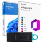 Windows 11 + Office 2024 Pro Plus Kurulum Dosyalı - Yazılım Etkinleştirme Anahtarı İçeren USB Bellek 64GB - Siyah - 64 GB