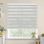 Windows Gündüz ve Gece için Çift Katmanlı Işık Filtreleme Stor Perde Alüminyum Kasetli Çift Rulo Tonları 65x180cm Açık Gri, Siyah Şeritli