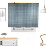 Windows için Özel Bambu Roma Tonları %95 Karartma Anti UV Toz Geçirmez Dekoratif Perde Mavi 110 cm x 180 cm