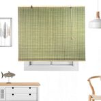 Windows için Özel Bambu Roma Tonları %95 Karartma Anti UV Toz Geçirmez Dekoratif Perde (Yeşil 120 cm x 180 cm)