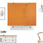 Windows için Özelleştirilmiş Bambu Roma Tonları %95 Karartma ve Anti UV Toz Geçirmez Ev için Dekoratif Perde Turuncu 100 cm x 250 cm