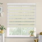 Windows Işık Filtreleme için Çift Katmanlı Stor Perde Gündüz ve Gece Pencere Panjurları Bej 80x90cm Alüminyum Kaset Siyah Şerit Kolay Kurulum