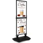 WindPro Slim Siyah 55x70 Çift Kat Kaldırım Reklam Panosu Ayaklı Poster Pano - ÇİFT KAT