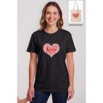 Windy Island Anneler Günü'ne Özel Kadın Bisiklet Yaka "anne" Baskılı %100 Pamuk T-Shirt + Bez Çanta Hediyeli - Siyah - XL
