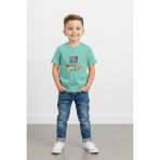 Windy Island Çocuk Unisex Kız/erkek "23 Nisan Baskılı Bisiklet Yaka Kısa Kollu %100 Pamuk T-Shirt - Turkuaz - 9 - 10 Yaş