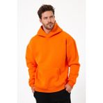 Windy Island Erkek Oversize % 100 Pamuk Içi Polarlı Yumuşak Dokulu Basic Kapüşonlu Sweatshirt - Turucu - XL