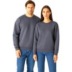 Windy Island Unisex Oversize % 100 Pamuk Içi Polarlı Yumuşak Dokulu Basic Sweatshirt - XL - Füme