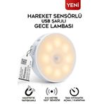 Winesso Gece Lambası Hareket Sensörlü USB Şarjlı Tam Otomatik Led Işık 8 Led Mıknatıslı Gün Işığı