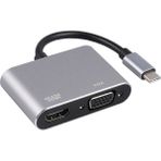 Winex 2in1 Type-C To 4K HDMI + VGA Çevirici ve Dönüştürücü Adaptör - Gri
