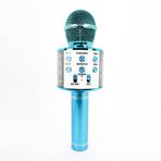 Winex Bluetooth UsbA TF Sd Kart 3.5 mm Aux Girişli Mavi Karaoke Mikrofonu