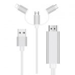 Winex Mobile 3 in 1 Arsky Micro Type C Lightning to 4K HDMI HD TV Dönüştürücü