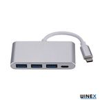 Winex Mobile 4 in 1 100W Type C Port Hub 3xUsb A Giriş 1 PD Giriş USB Çoğaltıcı Adaptör