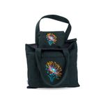 Wings Of Simurg Butikmutik-lotus Çiçeği Nakış Işlemeli Fermuarlı Kanvas Bez Çanta ve Cüzdan Takım