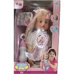Wingzy Sesli Emzikli ve Biberonlu 30 cm Altını Islatan Boncuk Oyuncak Bebek - Pembe - Beyaz