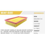 WINKEL WAF-600 Hava Filtresi Focus 98-04 Tourneo Connect 02- Transit Connect 02- 1.4 16V 1.6 16V 1.8 TDCI 1.8 16V 2.0