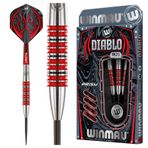 WINMAU Diablo 24 Gram Profesyonel çelik uç tungsten dart seti ile birlikte dart uçuşları ve miller (Şaftı)