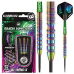 WINMAU Simon Whitlock Urban World Cup Edition 24 Gram Profesyonel çelik uç tungsten dart seti ile birlikte dart uçuşları ve miller (Şaftı)