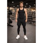 winmoda Erkek İçten Taytlı Spor Şort Fitness Koşu Antrenman Şortu Cepli Esnek Nefes Alan Siyah