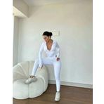 Winmoda34 Kadın Dalgıç Polarlı Likralı Spor Günlük Tulum Önden Fermuar Detaylı Uzun Kol Parmak Geçmeli Model