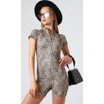 Winmoda34 Kadın Mini Fermuarlı Şort Tulum