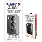 Winnboss 3414 3 UBS 3 Priz Akım Korumalı Priz