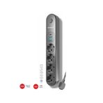 WINNBOSS Termal Akım Korumalı Usb Ve Type C 2.1a Şarj Çıkışlı 10a 2500w 4'lü Uzatma Grup Priz Siyah 3402