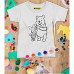 Winnie Çocuk Tişört Boyama Seti – Çocuk Full Set Fırçalı, Kreatif Elbise Tasarım Oyunu, 3+ Yaş - Beyaz