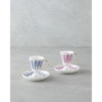 Winnie Porselen 4 Parça 2 Kişilik Kahve Fincan Takımı 90 ml Pembe - Mavi - 4 Adet