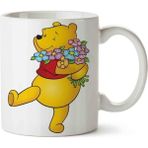 Winnie The Pooh Çiçek 2 Porselen Kupa Bardak - Beyaz - 199 ml