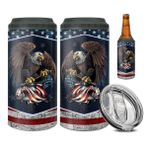winorax Amerikan Bayrağı Soğutucu Bardak 4'ü 1 Arada Kartallar Amerika ABD Bayrağı Paslanmaz Çelik Yalıtımlı Kahve Seyahat Kupası 473 ml Kapaklı Bardak Gazi Günü Babalar Günü 4th Of Temmuz Erkekler