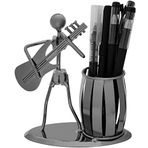 WINSDL Gitar Kalemlik, Siyah Çok Amaçlı Metal Kalem Tutucu Hediyeler için Çocuk Öğrenci Ofis Malzemeleri (14 x 7 x 13 cm)