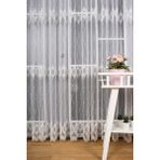 Winsev Tekstil Ayna Brode Nakış Işlemeli Tül Perde (1/3 Sık Pile) - 250 x 250 cm - Ekru