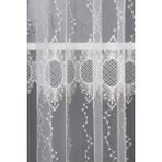 Winsev Tekstil Ayna Brode Nakış Işlemeli Tül Perde (1/3 Sık Pile) - 250 x 260 cm - Ekru