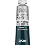 Winsor & Newton 1437048 Winton, ince kaliteli yağlı boya – 200 ml tüp, eşit kıvamlı, ışığa dayanıklı, yüksek kapatma gücü, renk pigmentleri açısından zengin – ftalo koyu yeşil