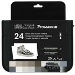 Winsor & Newton 24’lü Grey and Black Tones Çantalı Promarker Set