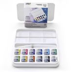 Winsor & Newton 390658 Cotman Fırça Kalem Seti - Cep Boyutunda Set, 12 Sulu Boya - Renk, 1 Karıştırma Paleti