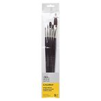 Winsor & Newton 5790611 Galeria akrilik fırça seti, sentetik elyaftan yapılmış, kalın boya işleri için ideal kontrol - 5 fırça seti