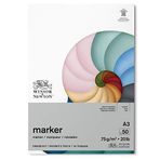 Winsor & Newton 6002009 delinmeye karşı dayanıklı keçeli kağıt blokta - 50 yaprak DIN A3, 75 g/m², FSC, klor ve asit içermez, eskimeye dayanıklı, her türlü alkol bazlı markör için