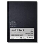 Winsor & Newton 6673007 eskiz defteri, 50 yaprak eskiz kağıdı, 170 g/m², sert kapak, sırt tutkallı, mikro delikli yapraklar - A4