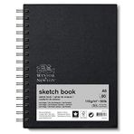 Winsor & Newton 6673010 eskiz defteri, 80 yapraklı eskiz kağıdı, 110 g/m², sert kapak, arka yapışkanlı, mikro delikli yapraklar, spiral ciltli, DIN A5