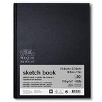Winsor & Newton 6673018 eskiz defteri, 80 yaprak eskiz kağıdı, 110 g/m², sert kapak, sırt tutkallı, mikro delikli yapraklar - 22,9 x 30,5 cm