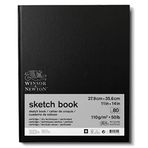 Winsor & Newton 6673019 eskiz defteri, 80 yaprak eskiz kağıdı, 110 g/m², sert kapak, sırt tutkallı, mikro delikli yapraklar - 27,9 x 35,6 cm