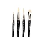 Winsor & Newton Azanta Black fırça yağlı boya ve akrilik boya, ahşap, şeffaf, Set: 4 Pinsel
