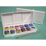 Winsor & Newton Cotman Pocket Box Tablet Sulu Boya 12 Renk + Fırça
