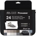 Winsor & Newton ProMarker Siyah Gri Set 24'lü Sanat Kalemleri Grafik Tasarım İçin