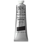 Winsor & Newton Tasarımcıları Guache, en iyi sanatçı boyası, örtücük, yüksek kaliteli pigmentler, Jetschwarz, 37 ml
