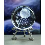 Winter House Kristal Cam Küre Uzay Küresi (Ay'a Çıkan Astronot) - Gümüş Standlı Dekoratif Objeler